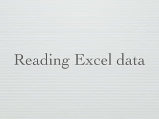 Reading Excel data
 