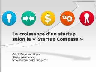 La croissance d’un startup
selon le « Startup Compass »


Coach Davender Gupta
Startup-Académie
www.startup-academie.com
 