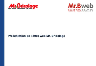 Présentation de l’offre web Mr. Bricolage
 
