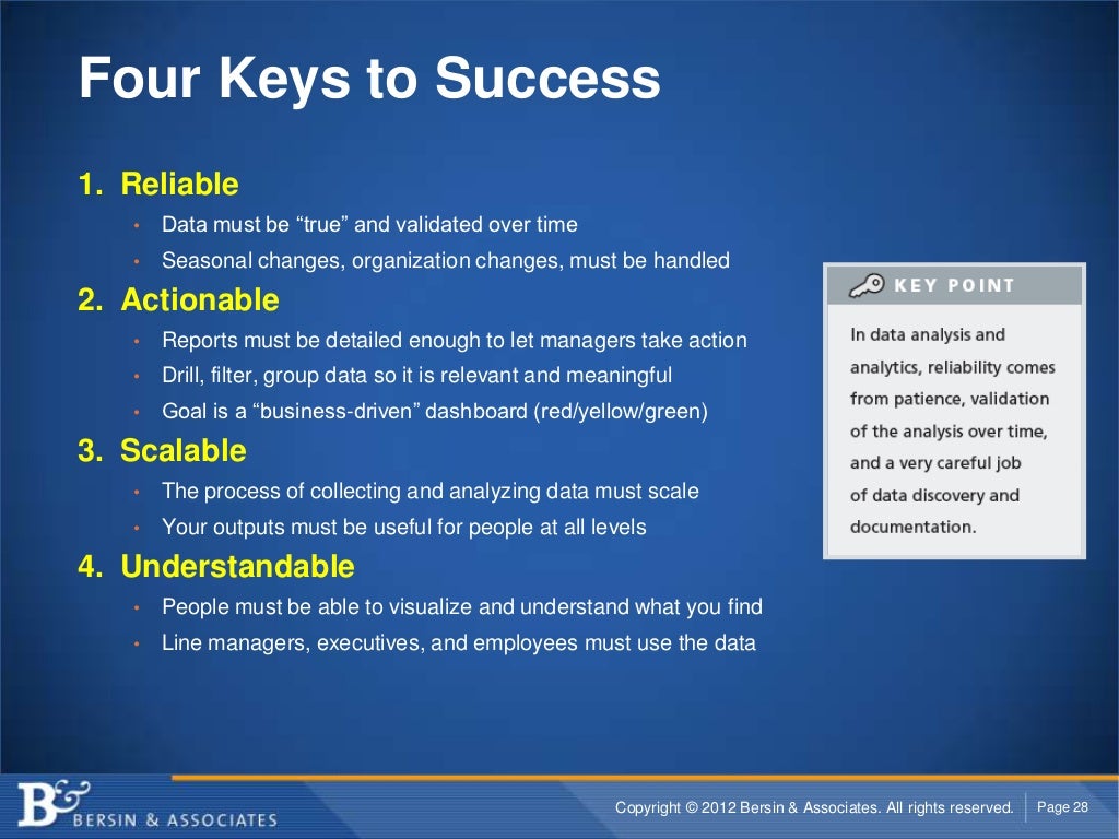 Four Keys to Success1. Reliable