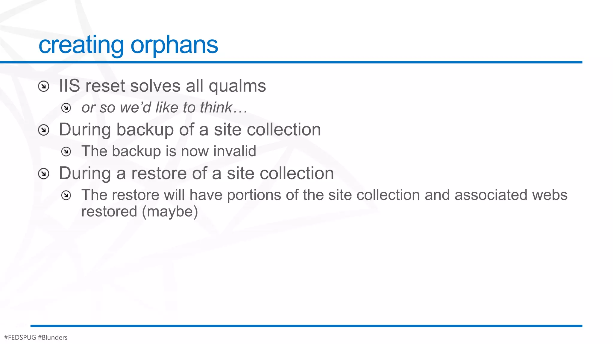 creating orphans




#FEDSPUG #Blunders
 