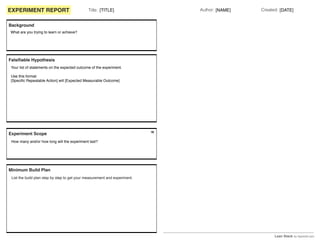 EXPERIMENT REPORT                              Title: [TITLE]                                  Author: [NAME]             ...