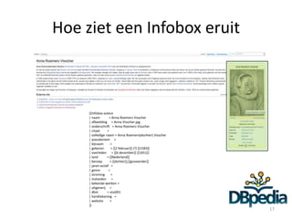 Hoe ziet een Infobox eruit



     {{Infobox auteur
     | naam        = Anna Roemers Visscher
     | afbeelding = Anna Visscher.jpg
     | onderschrift = Anna Roemers Visscher
     | citaat     =
     | volledige naam = Anna Roemers(dochter) Visscher
     | pseudoniem =
     | bijnaam      =
     | geboren       = [[2 februari]] (?) [[1583]]
     | overleden = [[6 december]] [[1651]]
     | land       = [[Nederland]]
     | beroep       = [[dichter]],[[graveerder]]
     | jaren-actief =
     | genre       =
     | stroming      =
     | invloeden =
     | bekende-werken =
     | uitgeverij =
     | dbnl       = viss001
     | handtekening =
     | website      =
     }}
                                                         17
 