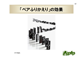 17



    「ペアふりかえり」の効果




PFP関西
 