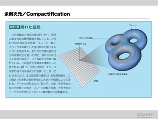 余剰次元／Compactiﬁcation
 