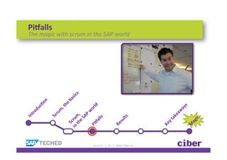 PiDalls	
  
The	
  magic	
  with	
  scrum	
  in	
  the	
  SAP	
  world	
  




                                                                                                                                                         	
  
                                                                                                                                                         	
  



                                       11-­‐12-­‐12	
  	
  	
  	
  	
  |	
  	
  	
  	
  22	
  	
  	
  	
  |	
  	
  	
  	
  ©2012	
  Ciber,	
  Inc.	
  
 