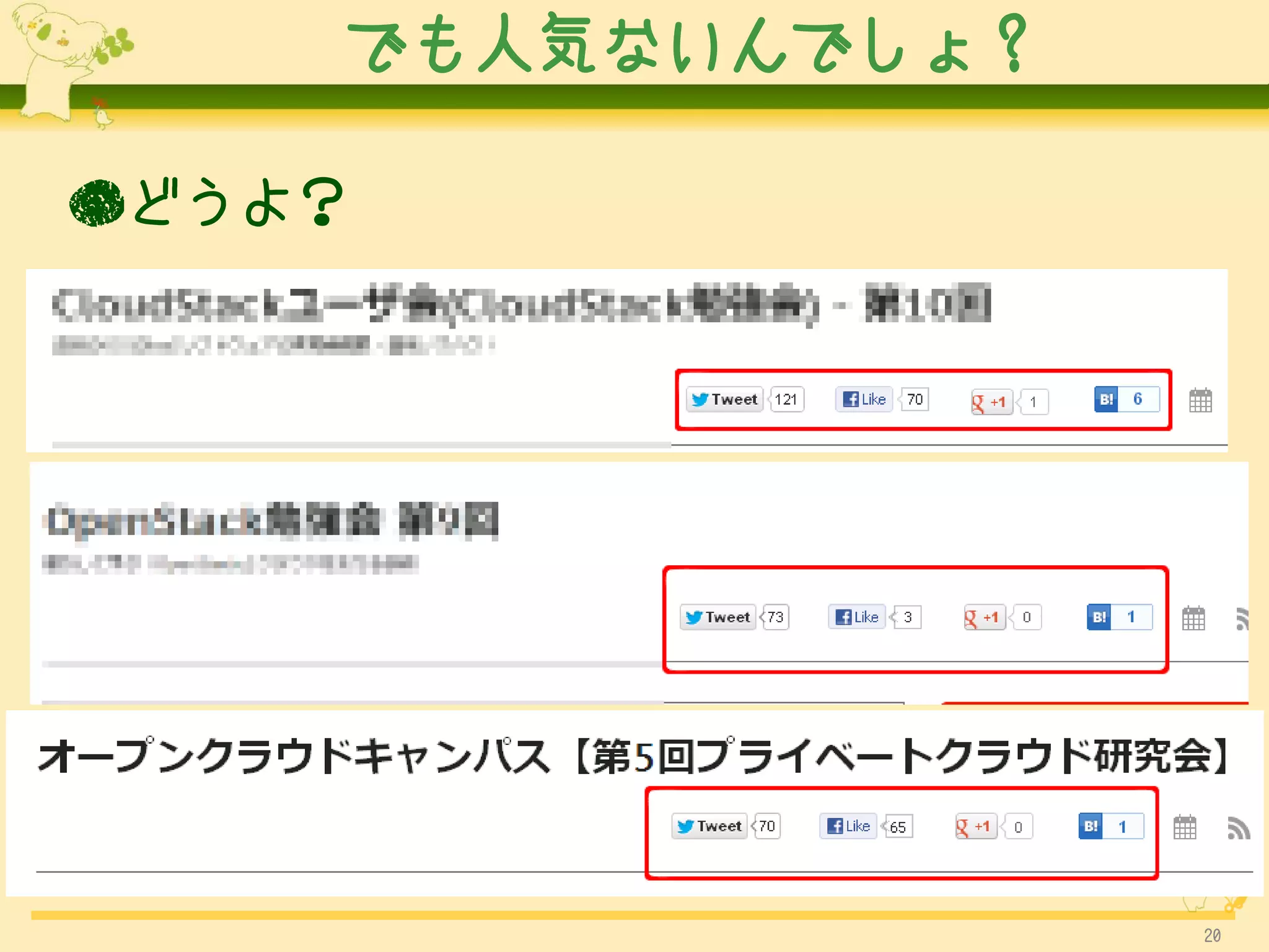 でも人気ないんでしょ？

●どうよ？




                  20
 