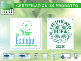 CERTIFICAZIONI DI PRODOTTO
 
