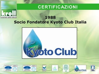 CERTIFICAZIONI

             1988
Socio Fondatore Kyoto Club Italia
 