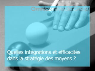 Quelles intégrations et efficacités
dans la stratégie des moyens ?
                                                              | p.
        Conférences Tendances Stratégies - 27 Novembre 2012
 