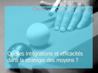 Quelles intégrations et efficacités
dans la stratégie des moyens ?
                                                       ...