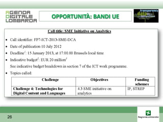 OPPORTUNITÀ: BANDI UE




26
 