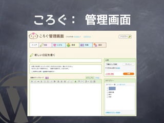 ころぐ： 管理画面
 