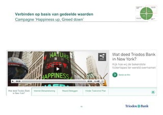 Verbinden op basis van gedeelde waarden
Campagne ‘Happiness up, Greed down’




                                52
 