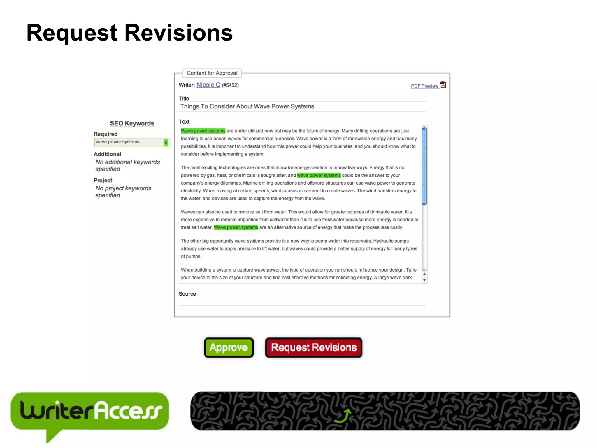 Request Revisions
 