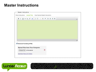 Master Instructions
 