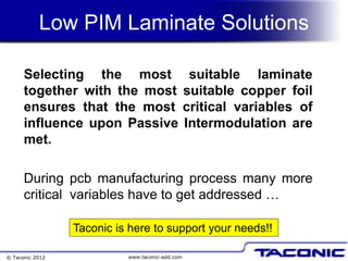 The Influence of RF Substrate Materials on Passive Intermodulation (PIM) Slide 23