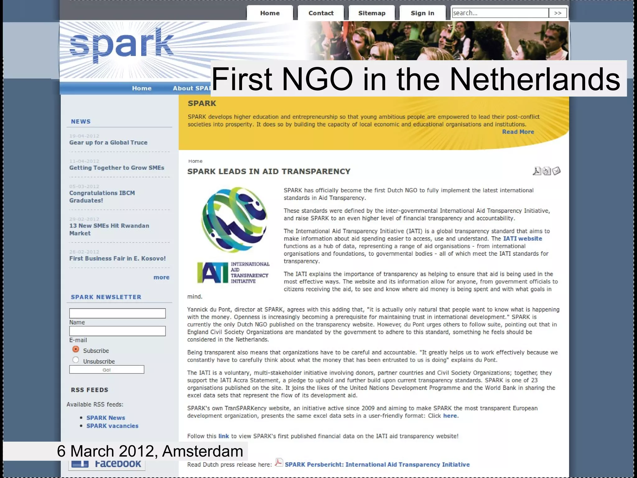 First NGO in the Netherlands




6 March 2012, Amsterdam
 