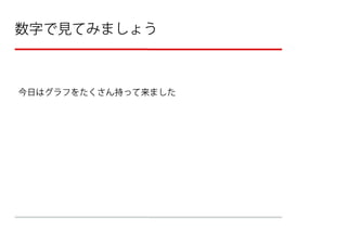 数字で見てみましょう



今日はグラフをたくさん持って来ました
 