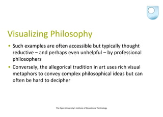 Visualizing Philosophy
• Such examples are often accessible but typically thought
  reductive – and perhaps even unhelpful...