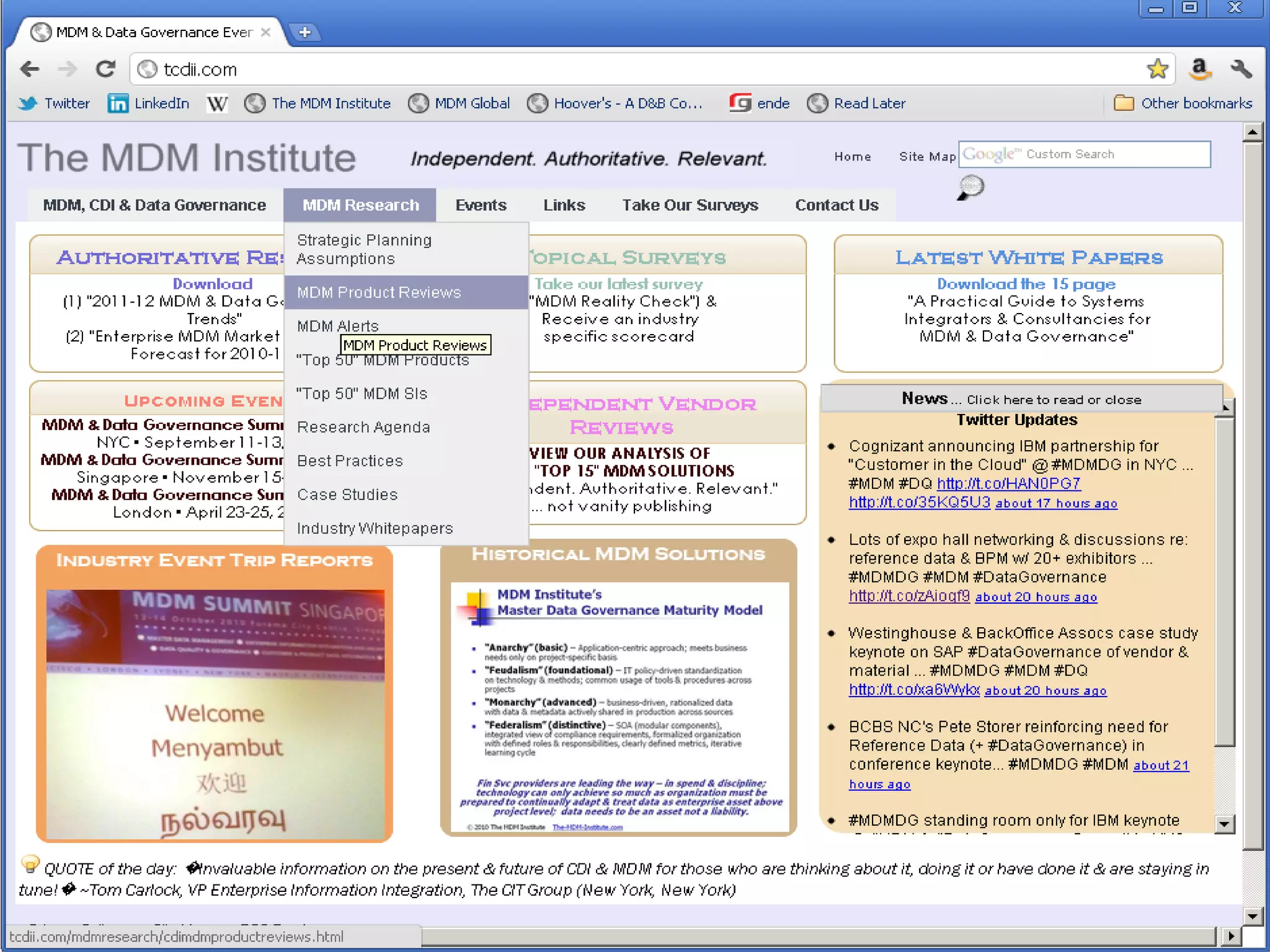 © 2010 The MDM Institute   www.The-MDM-Institute.com
 