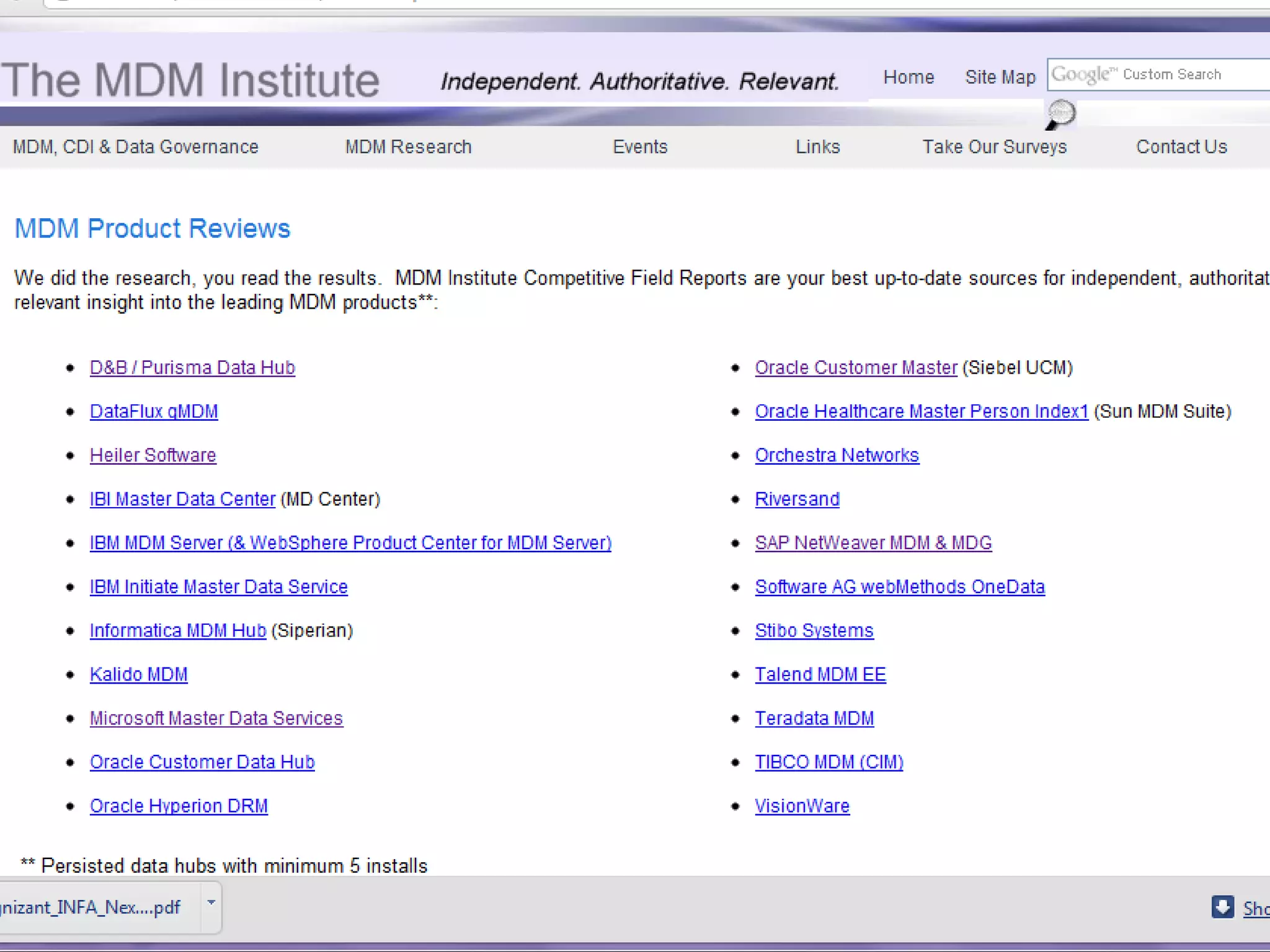 © 2010 The MDM Institute   www.The-MDM-Institute.com
 