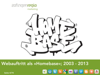 Webauftritt als «Homebase»; 2003 - 2013
 Seite 4/74
 