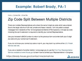 Example: Robert Brady, PA-1




https://brady.house.gov/contact-me/email-me
 