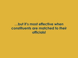…but it’s most effective when
constituents are matched to their
             officials!
 