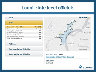 Local, state level officials
 