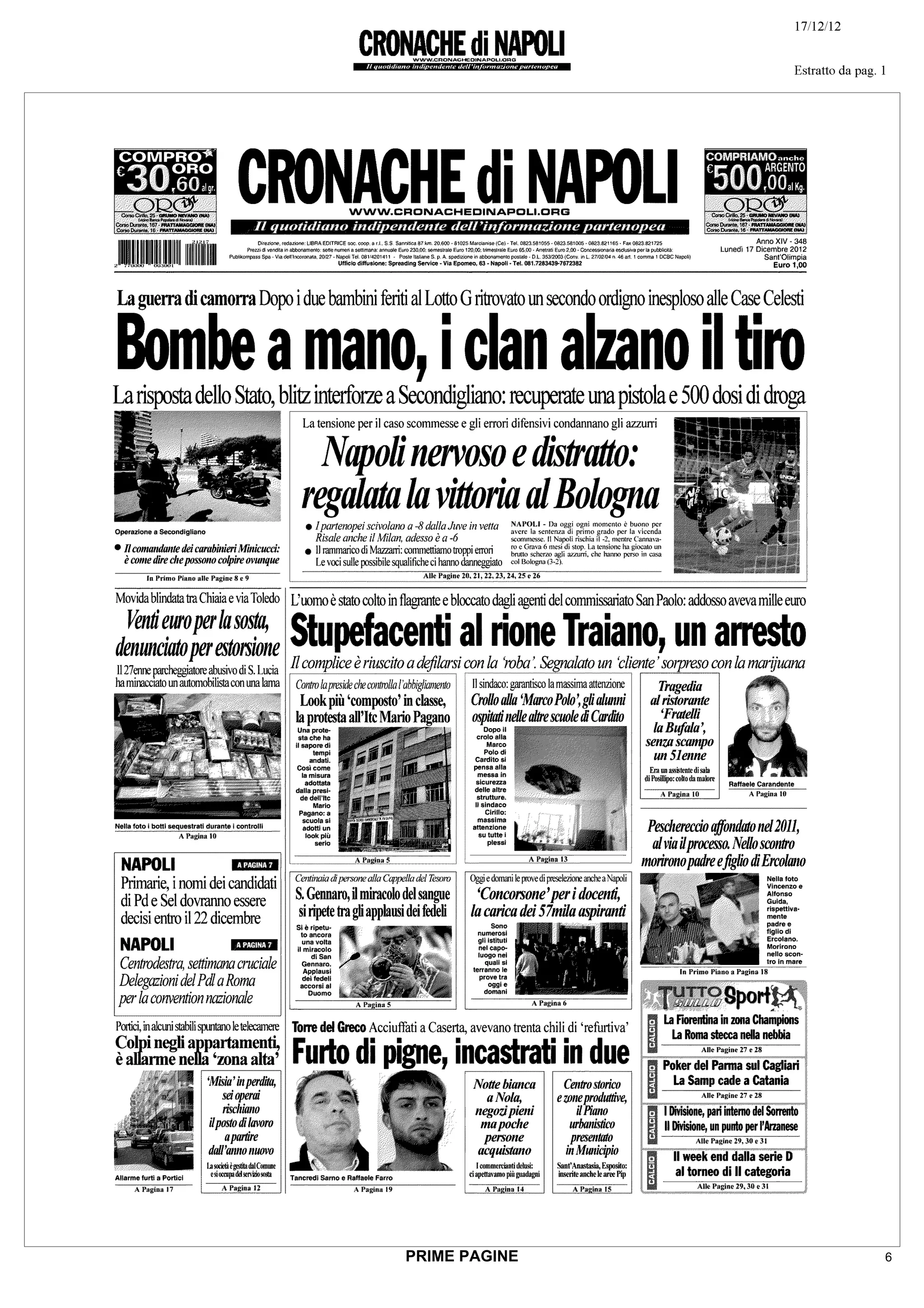 PRIME PAGINE   6
 