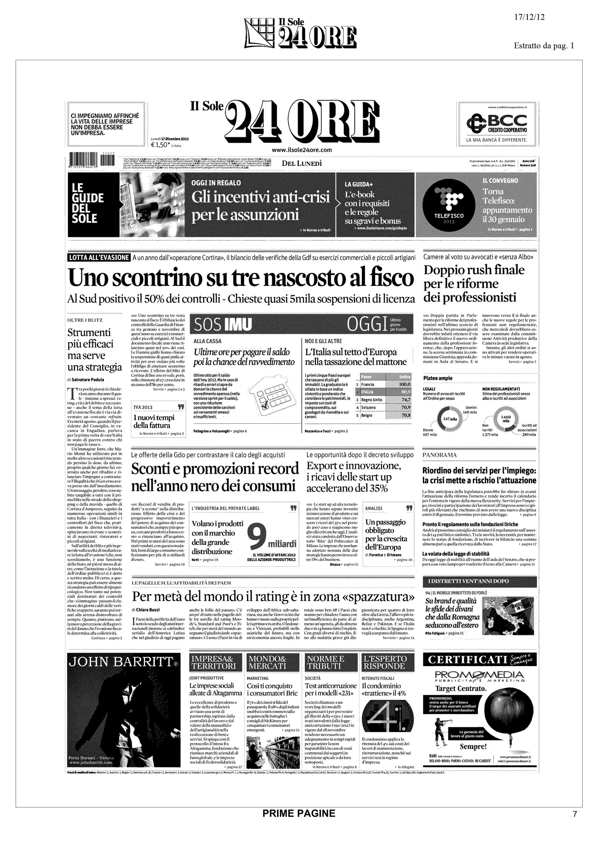 PRIME PAGINE   7
 