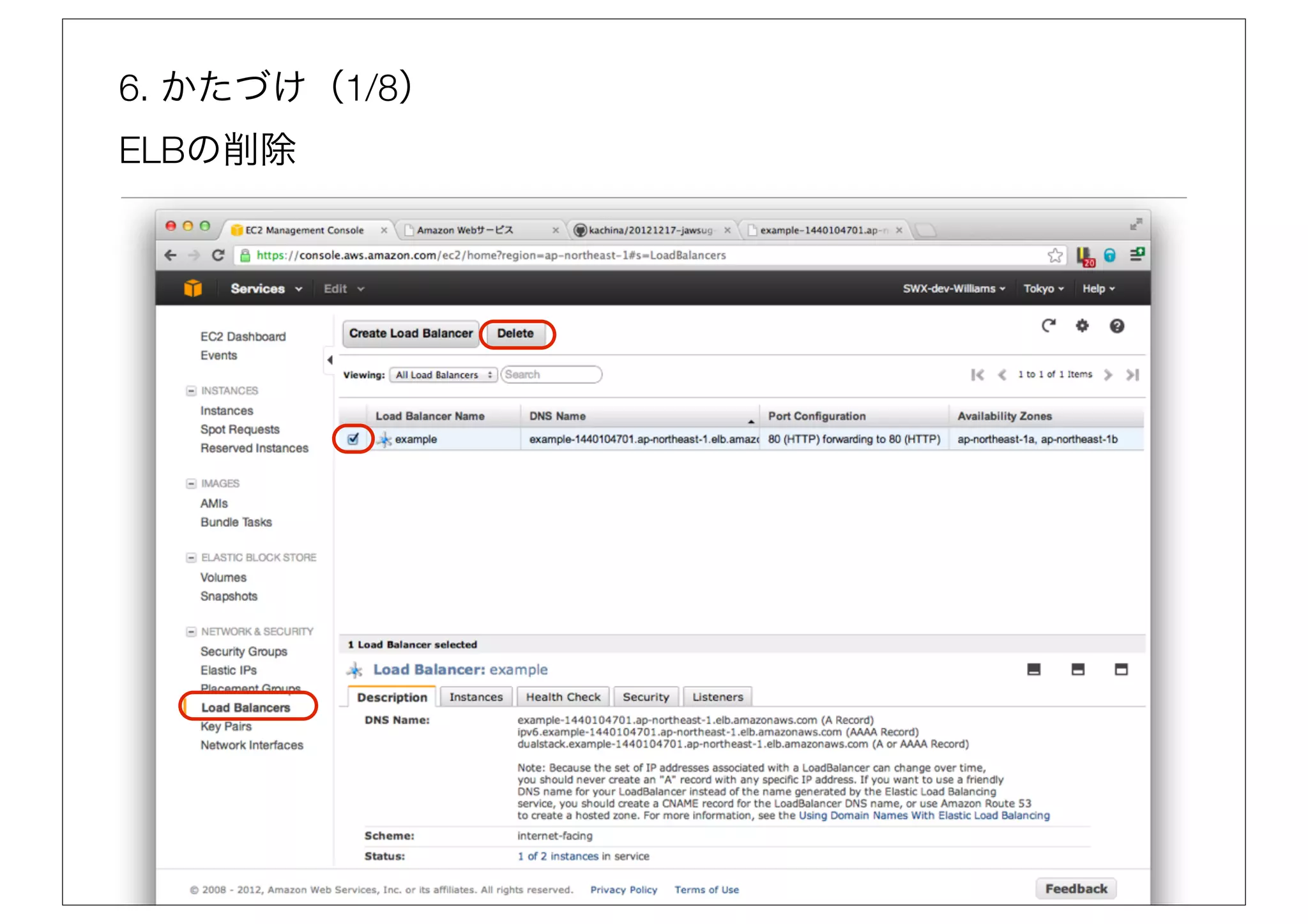 6. かたづけ（1/8）
ELBの削除
 
