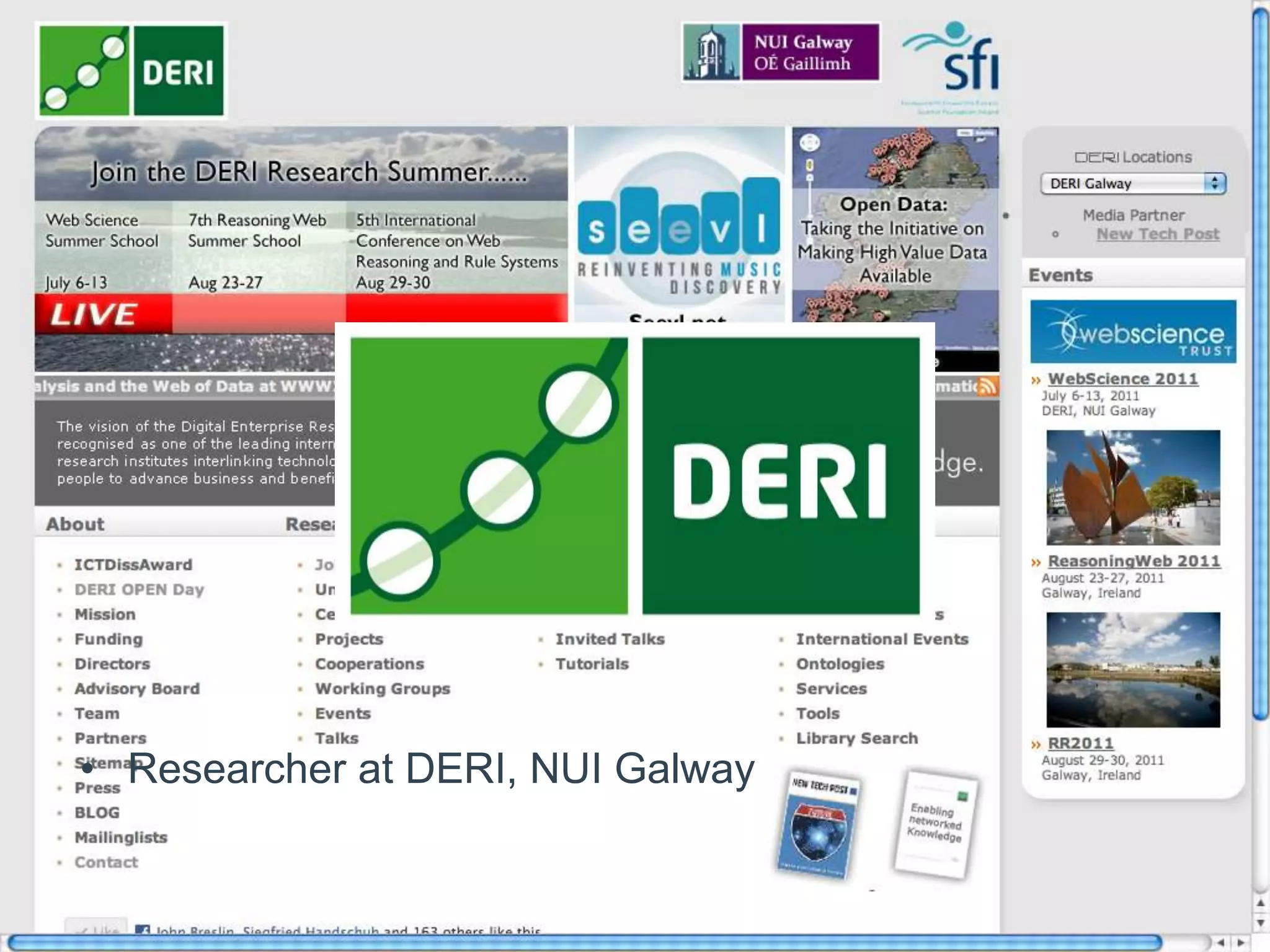 • Researcher at DERI, NUI Galway
 