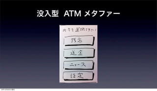 没入型 ATM メタファー




12年12月25日火曜日
 