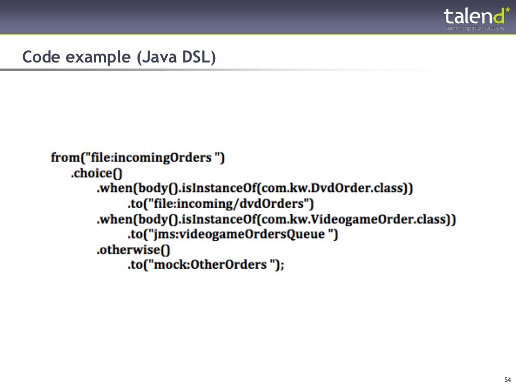 Code example (Java DSL)