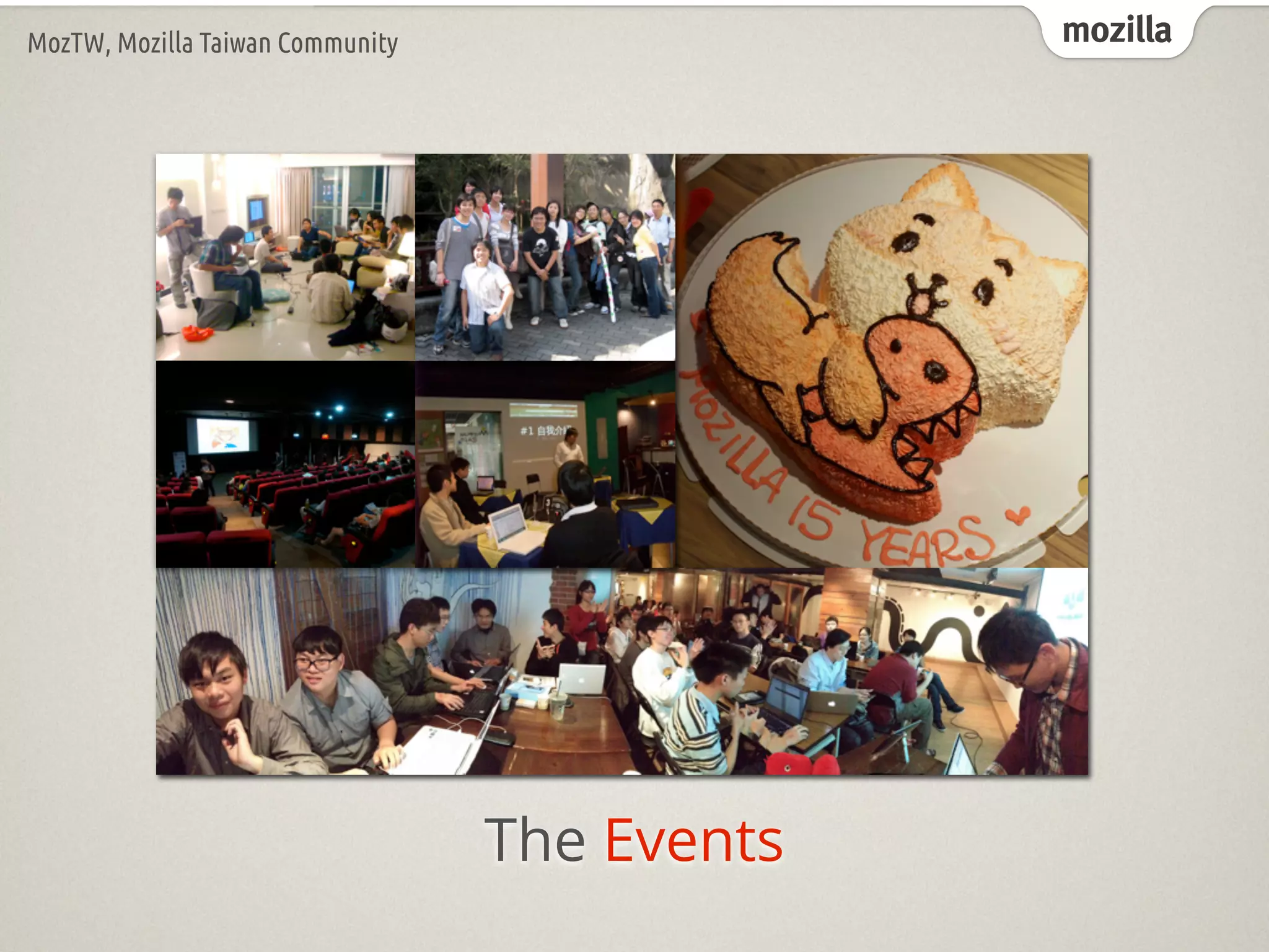 mozillaMozTW, Mozilla Taiwan Community
The Events
 