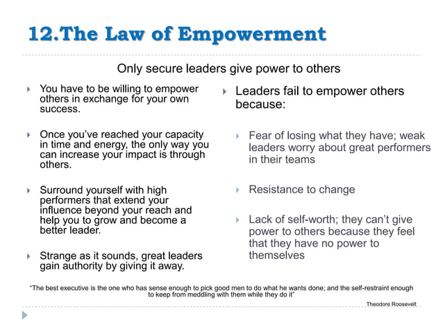 The 21 Irrefutable Laws Of Leadership Ppt | PDF | Social Networking ...