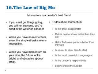 The 21 Irrefutable Laws Of Leadership Ppt Slide 17