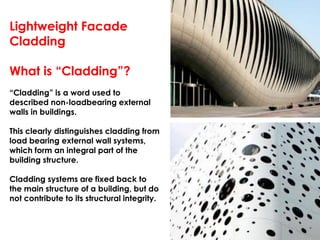 Cladding Word 2012 13 mat 3 lect 2 lightwt fac met clad | PDF