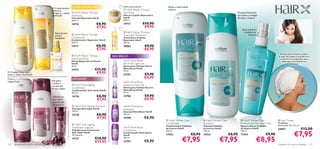 O Condicionador LINHA REPARADORA
                                                                                                                                            Última apresentação!             Reduz a eletricidade
                                                                                                                                            HairX Repair Therapy           estática
                                          Nutritivo
                                          fortalece o cabelo  HairX Repair Therapy                                                         Hair Mask                                                                                 Champô hidratante
                                          daniﬁcado          Shampoo                                                                        Máscara Capilar Reparadora                                                                que ajuda a proteger
                                                                                                    Champô Reparador HairX                  HairX                                                                                    durante o inverno
                                                                                                    250 ml.                                 200 ml.
      
                                                                                                    14710                 €8,90             14712             €10,90
                                                                                                                          €7,95                                €9,95
                                                                                                                                                                                                                                           Spray Leave-In
                                              Especial para
                                                                                                                                            HairX Repair Therapy                                                                            Cuidados de
                                              pontas
                                                                                                     HairX Repair Therapy                  Overnight Treatment                                                                                   Inverno
                                              espigadas!                                            Conditioner                             Tratamento de Noite                                                 
                                                                                                    Condicionador Reparador HairX           Reparador HairX
                                                                                                    250 ml.                                 100 ml.
                                                                                                    14711                 €8,90             18862               €9,90
                                                                                                                          €7,95                                 €8,95                                                                             

                                                                                                                                                                                                                                                                            Enrole este turbante prático
                                                                                                     HairX Repair Therapy           MAIS BRILHO                                                                                                                           à volta do cabelo e prenda com
                                                                                                    Split End Serum                                                                                                                                                          o elástico incorporado, para
                                                                                                    Sérum Reparador de Pontas               HairX Shine Boost                                                                                                                 absorver a humidade em
                                                                                                    HairX                                   Serum for Light hair                                                                                                                       excesso.
                                                                                                    30 ml.                                  Sérum para Cabelos Claros
                                                                                                    14713                 €11,90            Shine Boost HairX
                                                                                                                                            50 ml.
O Champô Reparador
nutre o cabelo daniﬁcado
                                                                                                                           €9,95            23707               €9,90
Trata o                                                                                             ANTI-IDADE                                                  €8,95
cabelo fraco                              Recupere
                                         o brilho e
                                                                                                                                            HairX Shine Boost
                                          a juventude
                                                                                                     HairX Anti-Ageing                     Serum for Dark hair
                                          do seu cabelo                                             Conditioner                             Sérum para Cabelos Escuros
                                                                                                    Condicionador Anti-Idade HairX          Shine Boost HairX
                                                                                                    250 ml.                                 50 ml.
                                      
                                           Devolva ao                                               14726                 €8,90             23706               €9,90                                                                                                     
                                           seu cabelo                                                                     €7,95                                 €8,95
                                           a juventude
                                           de outrora!                                               HairX Anti-Ageing Shampoo             HairX Shine Boost
                                                                                                    Champô Anti-Idade HairX                 Shampoo
                                                                                                    250 ml.                                 Champô Shine Boost HairX
                                                          Atenção: Para uso externo! Não ingerir!




                                              
                                                                                                    14725                 €8,90             250 ml.
                                                                                                                          €7,95             23700               €8,90
                                                                                                                                                                          HairX Winter Care                 HairX Winter Care            HairX Winter Care              Hair Turban
                                                                                                                                                                         Conditioner                        Shampoo                       Protecting & Anti-static Mist   Turbante
                                                                                                     HairX Anti-Ageing                                                  Condicionador Cuidados             Champô Cuidados               Spray Leave-In Cuidados         Dimensões: 62 x 22 cm.
                                                                                                    Treatment Capsules                      HairX Shine Boost
                                                                                                    Cápsulas para Tratamento                Conditioner
                                                                                                                                                                         de Inverno HairX                   de Inverno HairX              de Inverno HairX                24857                    €12,00
                                                                                                                                                                                                                                                                                          €7,95
                                                                                                                                                                         250 ml.                            250 ml.                       150 ml.
                                                                                                    Anti-Idade HairX                        Condicionador Shine Boost
                                                                                                    18 Cápsulas.                            HairX                        17433                      €8,90   17432                 €8,90   17434                  €9,90

112   cuidados do corpo e capilares
                                                                                                    14727                 €18,90
                                                                                                                          €15,95
                                                                                                                                            250 ml.
                                                                                                                                            23701               €8,90                     €7,95                          €7,95                              €8,95         cuidados do corpo e capilares 113
 