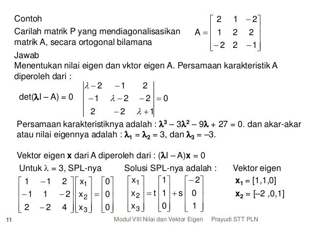 Contoh Soal Vektor Eigen 3x3