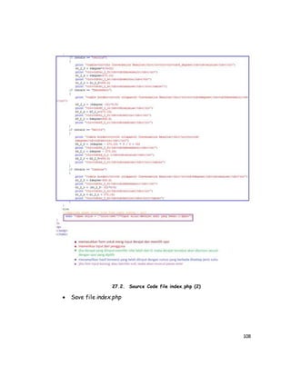 108
27.2. Source Code file index.php (2)
 Save file index.php
 