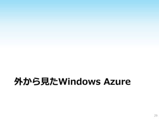 外から見たWindows Azure


                     29
 