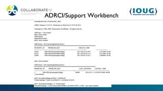 ADRCI/Support Workbench
 