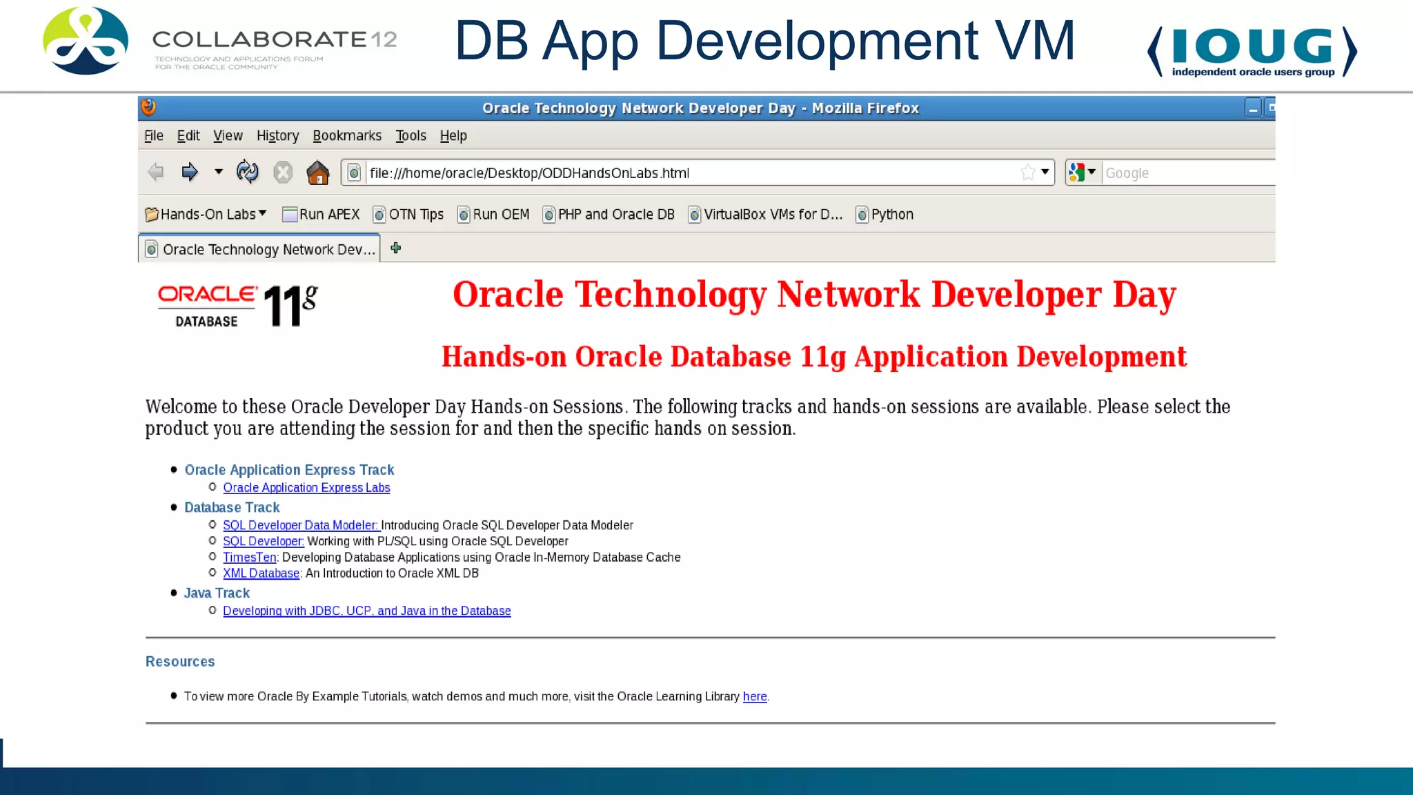 DB App Development VM
 