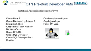OTN Pre-Built Developer VMs
Database Application Development VM
 