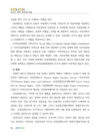 _   41
통 한능가용활 와과결 의사조태실권인 는수지 와표지권인 .다이단수 는주여보 로으
적양 를도정 현실 의표지 는수지 며이지표 는주여보 을실현 의권인 가표지권인
                                  .다한 야어있 수 할검점 로으적증실 를퇴후 는
또 선개 의실현권인 해통 를이 며하 야어되행시 로으적기주 는사조태실권인 .다하
도기이건조제전 의획계동행진증권인 고리그 발개 수지 및 표지권인 ,정설 범규권
인 며하행수 이관기구연사조 인적립독 닌지 을성문전 과성수감 권인 .다한 야져어
루이 로으적계체 이석분 한대 에실현 권인 의야분 과역영 는있 고하급언 서에장헌
권인 로으것 한위 기하악파 로으적합종 을황현 권인 내 체자지 는사조태실권인
            .다있 이등 육교권인 및 제산예여참민주 ,얼뉴매 과인라드이가 시도권인
,)tnemssessA tcapmI sthgiR namuH( 가평향영권인 ,)PAL , sthgiR namuH rof nalP
noitcA lacoL( 획계동행)진증(행실권인 ,)rotacidnI dna xednI sthgiR namuH(수지
와표지권인 ,)yevruS noitautiS sthgiR namuH( 사조태실권인 는로으책정 인적표
대 련관 시도권인 .다이행시 과발개 의책정 는계단 음다 진어들만 가도제 과범규
                                                              책정 )3
.다있 가요필 질어루이 이력협 적기유 의와회원위권인가국 여하련관 고권책정 와제구
정진 면지어들만 가도제 만즈부옴 와회원위권인 서에원차 체자지 후추 .다있 수 할
공제 을원지 한요필 에회사민시 ,회의 ,부정행 련관 기들만 시도권인 로으탕바 을
성문전 권인 된적축 는소무사역지 .다한행수 을등 육교권인 고하원지 를무업 회원
위권인가국 한관 에책정 와사조 서에원차 역지 재현 서로부지 의회원위권인가국 는
)noissimmoC sthgiR namuH lanoitaN fo eciffO lacoL( 소무사역지 회원위궈인가국
                                     .다한 도기하신대 을할역 그 가터센권인 는
에우경 을없 가구기 담전권인 .다있 수 할영운 로으동공 관민 나거하영운 고지임책
가회사민시 로으원지 의부정행 때 할려고 을할역 과격성 .다한행수 을할역 는하진
촉 를여참민시 과진증 화문권인 등 육교권인 과육교민시 데는하행수 을할역 의리고
는하결연 를회사민시 및 직조민주 ,체자지 서에정과 기들만 시도권인 는터센권인
                                    .다한 을할역 는하제구 및 사조 아받 을정진
                                                  럼포 지복 먼휴 차4제 년2102
 