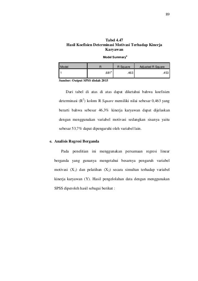 ANALISIS PENGARUH MOTIVASI DAN PELATIHAN TERHADAP KINERJA ...