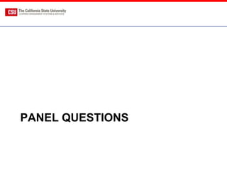 PANEL QUESTIONS
 